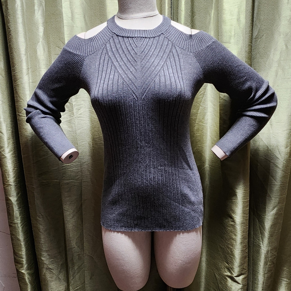 INC International Concepts Charcoal Off-the-Shoulder Sweater